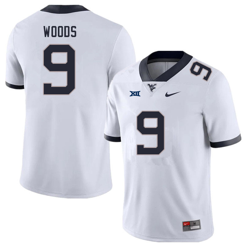 Men #9 Charles Woods West Virginia Mountaineers College Football Jerseys Sale-White - Click Image to Close